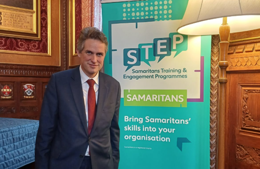Sir Gavin Williamson attending a parliamentary event in support of Samaritans