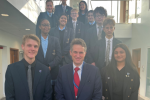 Sir Gavin Williamson is joined by members of St Dominic's Student Council