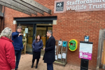 Sir Gavin Williamson is joined by members of Staffordshire Wildlife Trust outside the Wolseley Centre