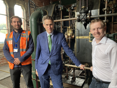 Sir Gavin Williamson met with councillor Dan Kinsey and Severn Trent's James from the Project Management Team