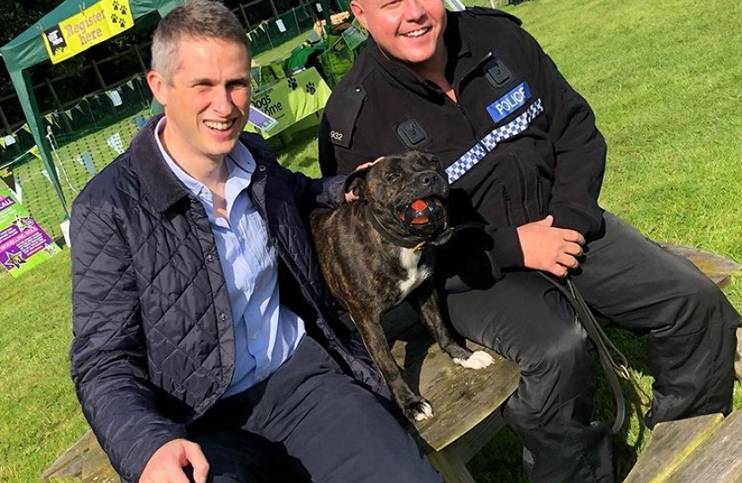 Gavin with Cooper, the Police Dog