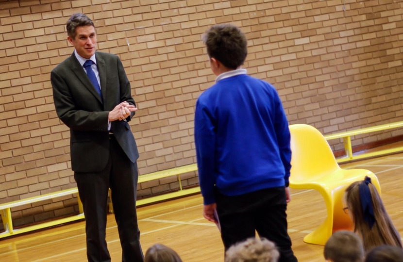 Gavin taking a question from a pupil