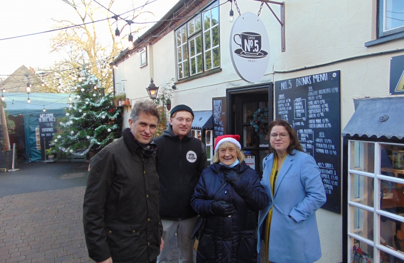 Gavin Harry Parkinson (owner of Cafe No 5) Cllr Lin Hingley and Cllr Victoria Wilson.png