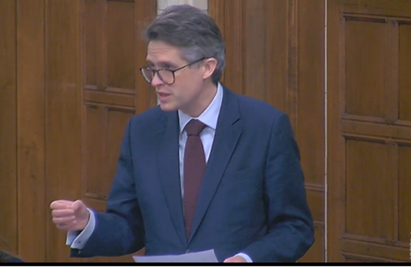 Sir Gavin Williamson speaks in Parliament.