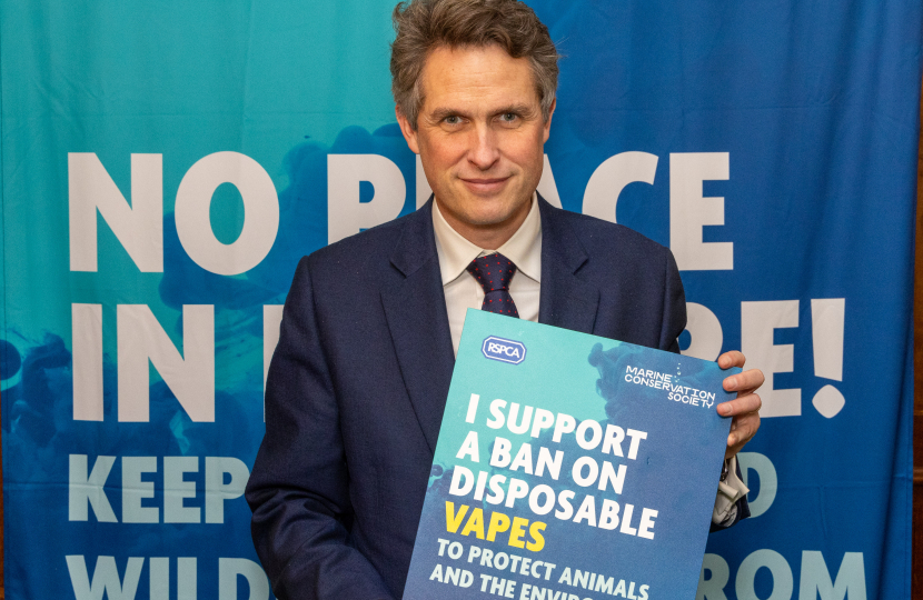Sir Gavin Williamson supporting RSPCA at a parliamentary event 
