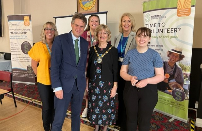 Sir Gavin Williamson is joined by the Support Staffordshire team and Councillor Helen Adams