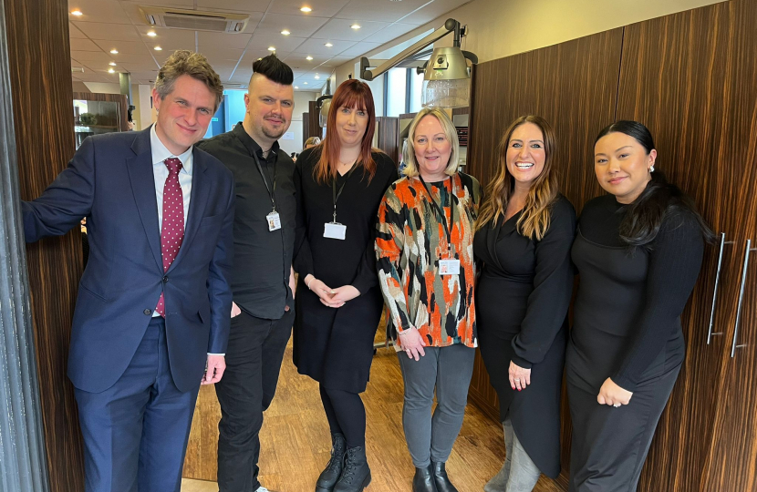 Sir Gavin Williamson is joined by HBMtelemarketing and apprentices from Francesco Group hair salon