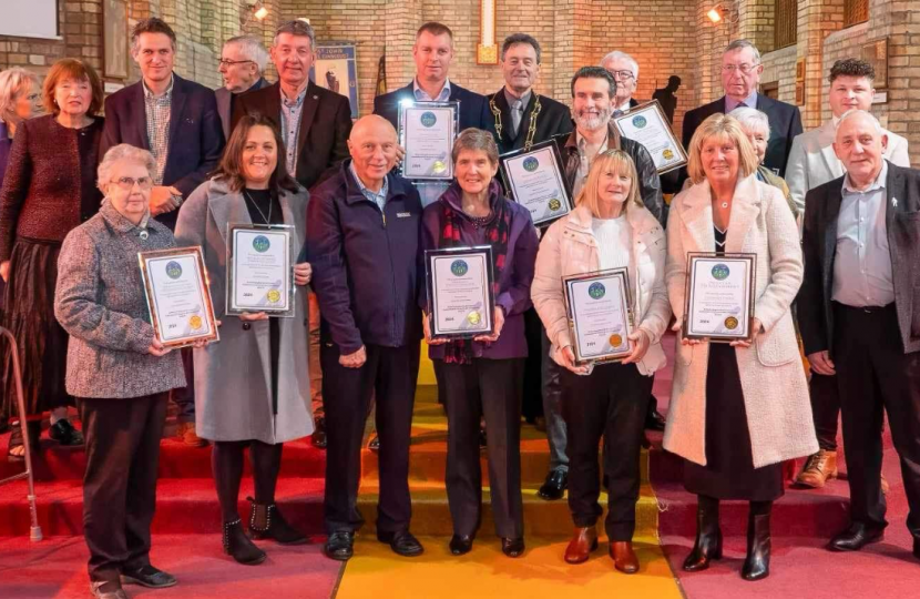 Sir Gavin Williamson is joined by Essington Parish Council and the winners of their Community awards