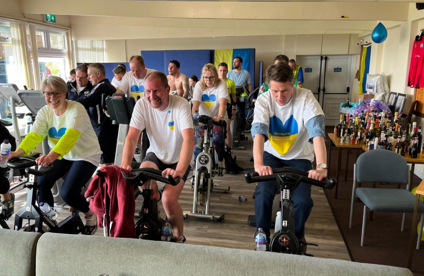 Gavin cycling at the Enville Cricket Club Fundraiser