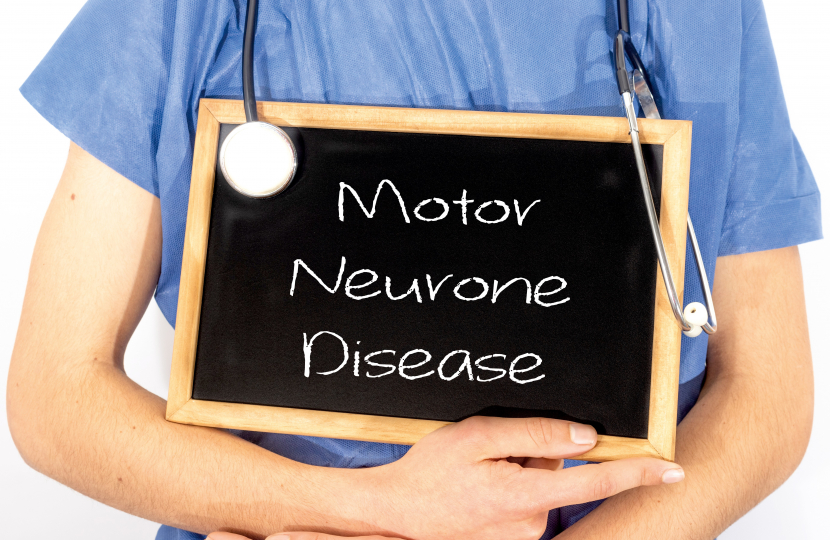 A Placard Displaying the words 'Motor Neurone Disease'