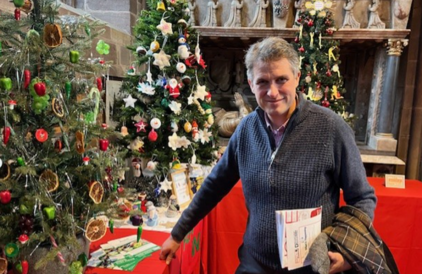 Sir Gavin Williamson attending the Christmas Tree Festival at Penkridge Parish Church