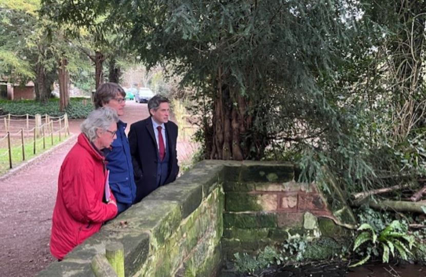 Sir Gavin Williamson is joined by members of Staffordshire Wildlife Trust on the grounds of the centre