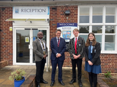 Sir Gavin Williamson is joined by Edward Vitalis, the new CEO of Invictus Education Trust, alongside the head boy and girl of Kinver High School