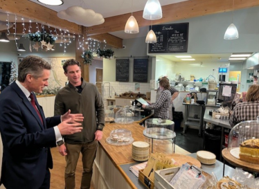 Sir Gavin Williamson is joined by Geoff Barton, the manager of Canalside Farm 