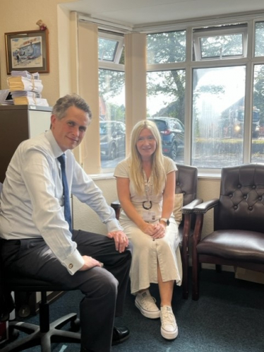 Sir Gavin Williamson met with campaigner Charlotte Fensome from Coven to discuss financial compensation for Primodos victims.