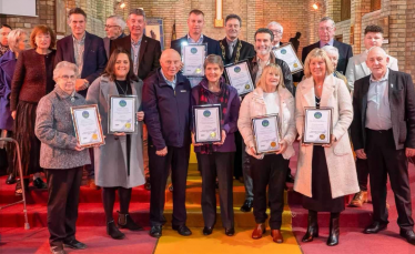Sir Gavin Williamson is joined by Essington Parish Council and the winners of their Community awards