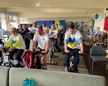 Gavin cycling at the Enville Cricket Club Fundraiser