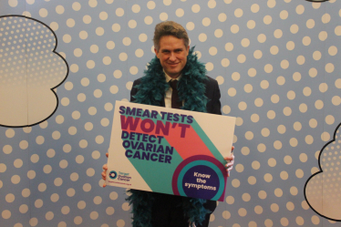 Sir Gavin Williamson attending the parliamentary event with Target Ovarian Cancer