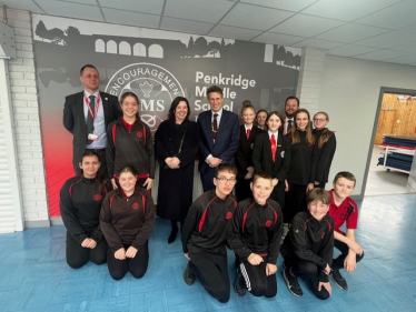 Sir Gavin Williamson visited Penkridge Middle School alongside the Children's Commissioner. 