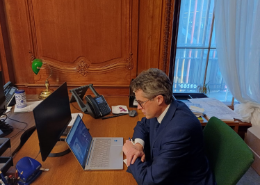 Sir Gavin Williamson attends a call with West Midlands Railway